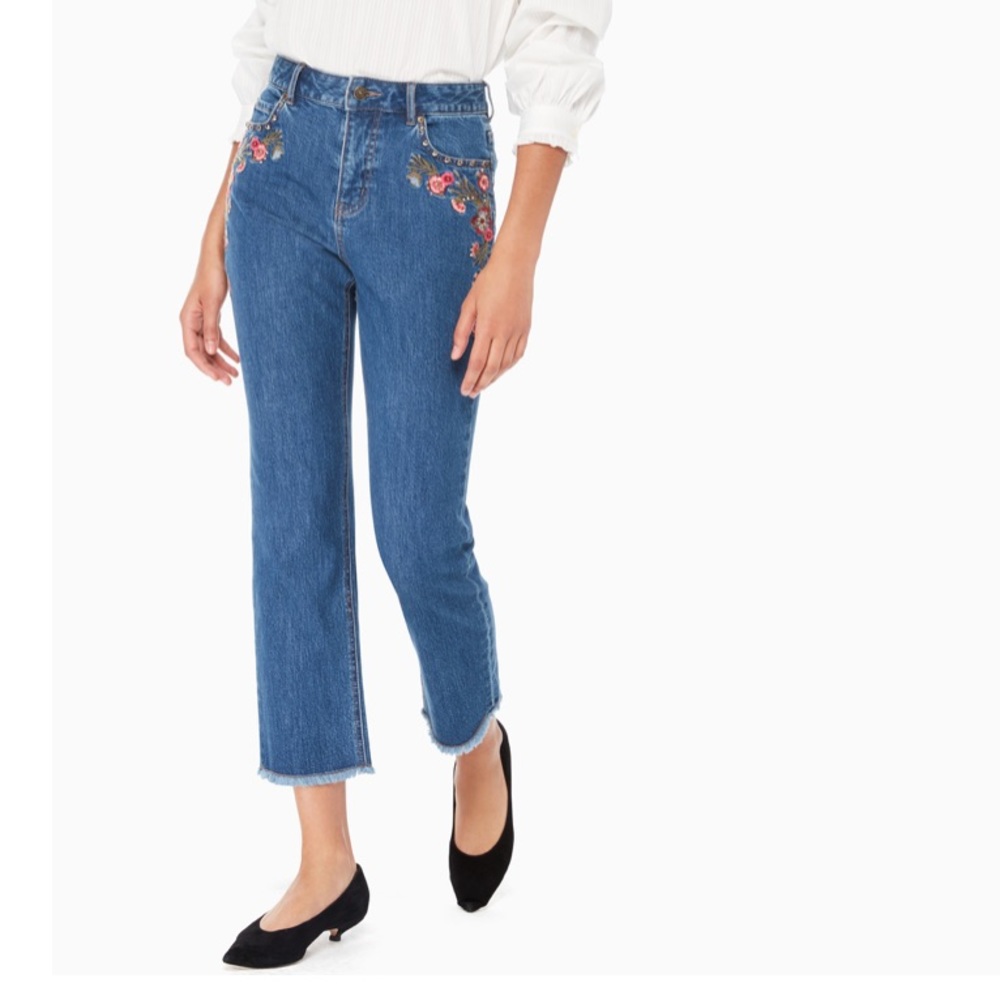 NWT KATE SPADE Broome Street Embroidered Denim